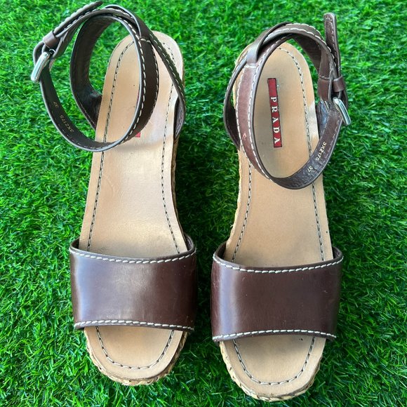 Prada Leather Wedges 6.5 - Picture 3 of 9